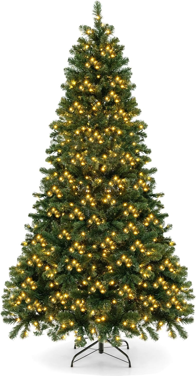 Load image into Gallery viewer, Goplus Pre-Lit Artificial Christmas Tree, Hinged Xmas Tree with 821 Branch Tips