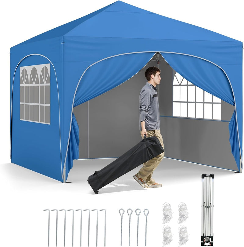Load image into Gallery viewer, Goplus 10 X 10 FT Pop up Canopy Tent with 4 Removable Sidewall