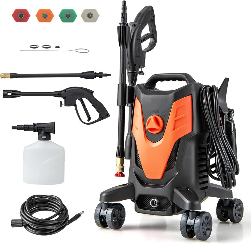 Load image into Gallery viewer, Goplus Electric Pressure Washer, 2400 PSI 1.7 GPM High Pressure Power Washer w/4 Quick Nozzles & Universal Wheels