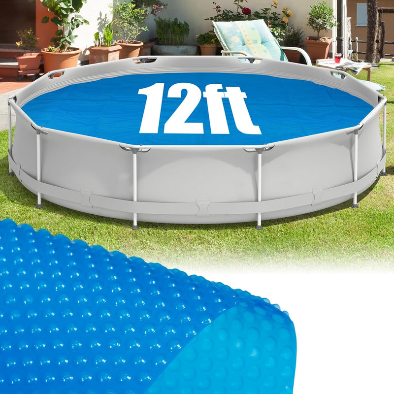 Load image into Gallery viewer, Goplus 8FT / 12FT Round Solar Pool Cover | Heavy-Duty Thermal Insulating Bubble Wrap Cover