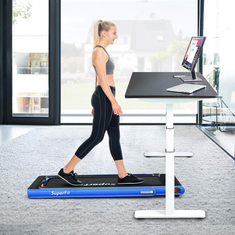 Load image into Gallery viewer, Goplus 2 in 1 Under Desk Treadmill, 2.25HP Superfit Folding Treadmills for Home Office w/Smart APP