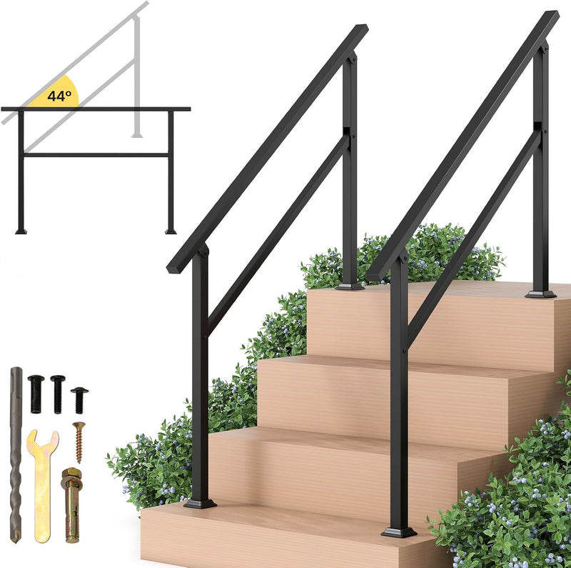 Load image into Gallery viewer, Goplus 330 LBS Staircase Safety Railing with Installation Kit Fits 0-4 Steps