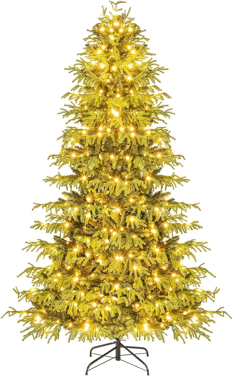 Load image into Gallery viewer, Goplus Pre-Lit Artificial Christmas Tree with PVC & Soft TPE Branch Tips & Foldable Metal Stand