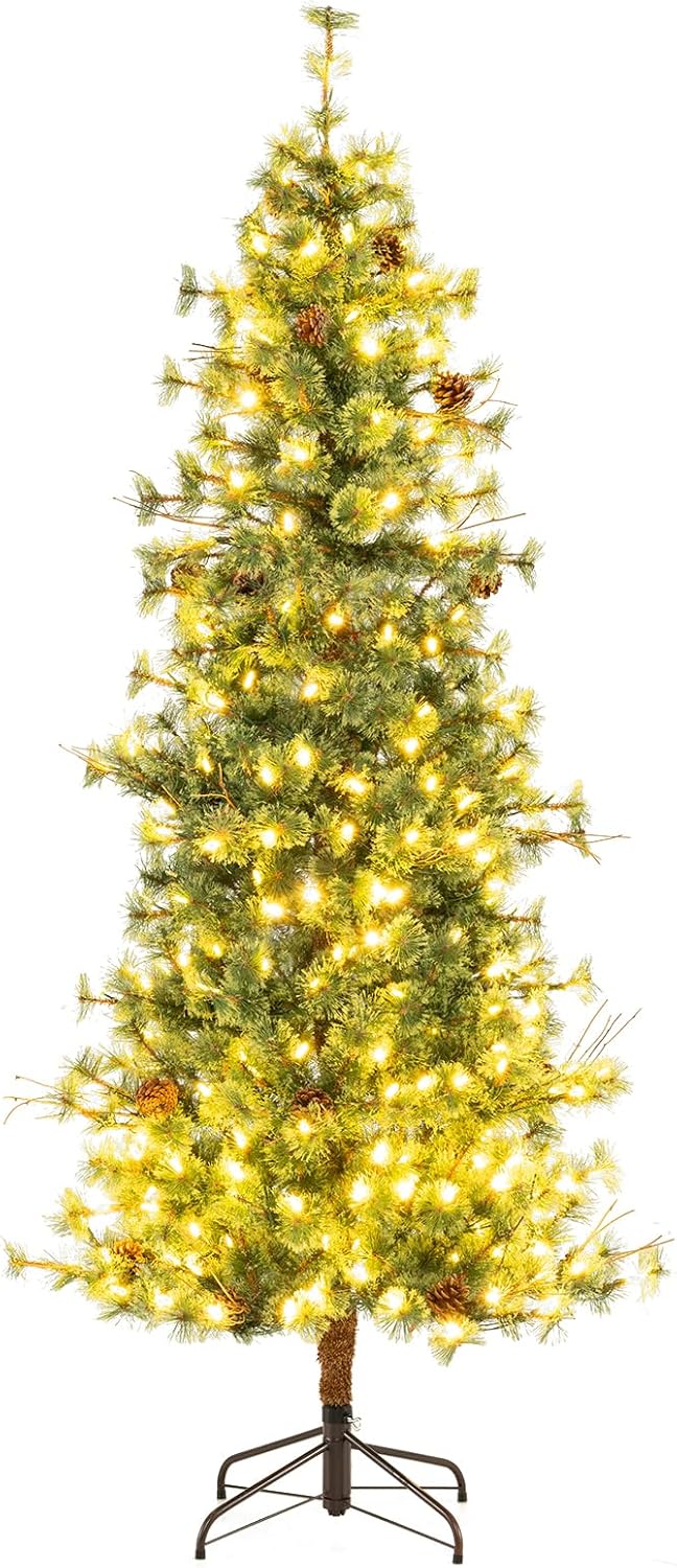 Load image into Gallery viewer, Goplus Cashmere Christmas Tree with Pine Needles LED Lights with Bulb Cover