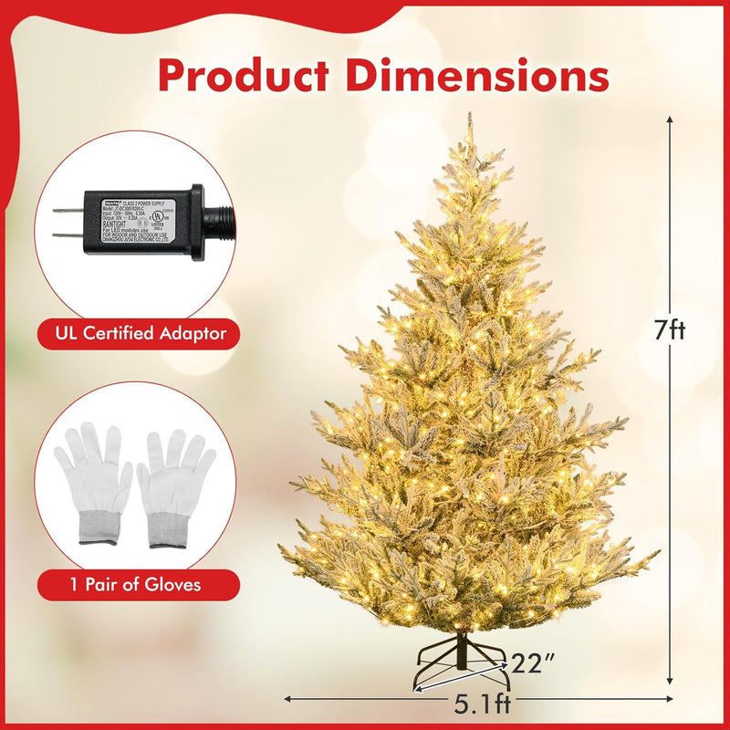 Load image into Gallery viewer, Goplus 6FT / 7FT / 8FT Pre-Lit Snow Flocked Christmas Tree | Holiday Home Office Decoration