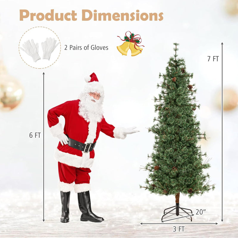 Load image into Gallery viewer, Goplus Cashmere Christmas Tree with Pine Needles LED Lights with Bulb Cover
