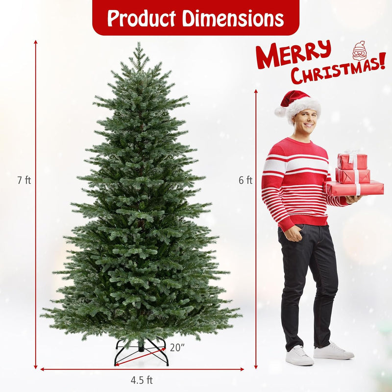 Load image into Gallery viewer, Goplus 5ft / 6ft / 7ft Pre-Lit Artificial Christmas Tree with Lush PVC & PE Tips Warm White LED Lights