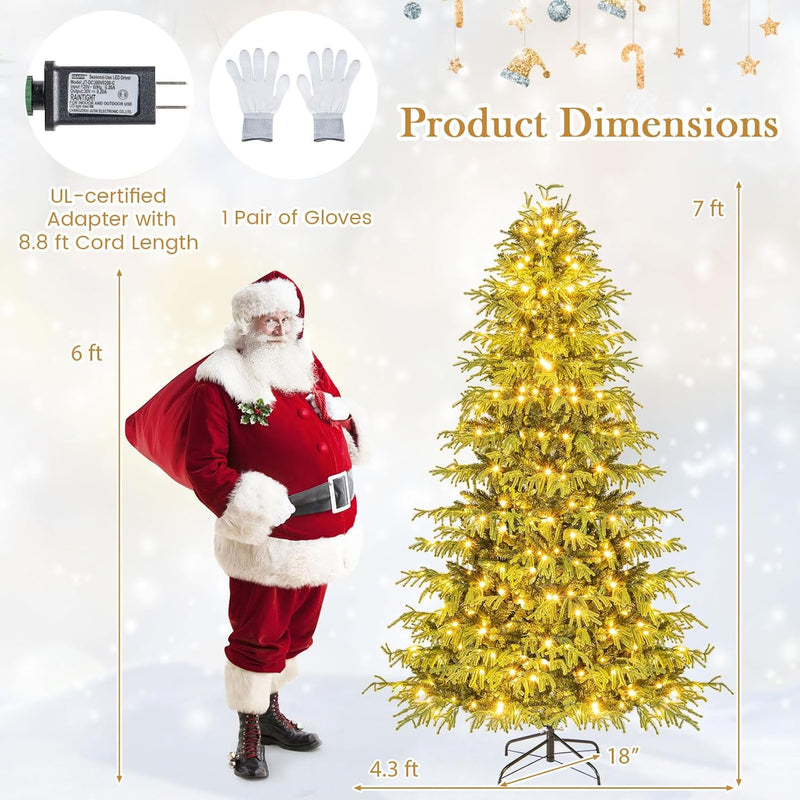 Load image into Gallery viewer, Goplus Pre-Lit Artificial Christmas Tree with PVC & Soft TPE Branch Tips & Foldable Metal Stand
