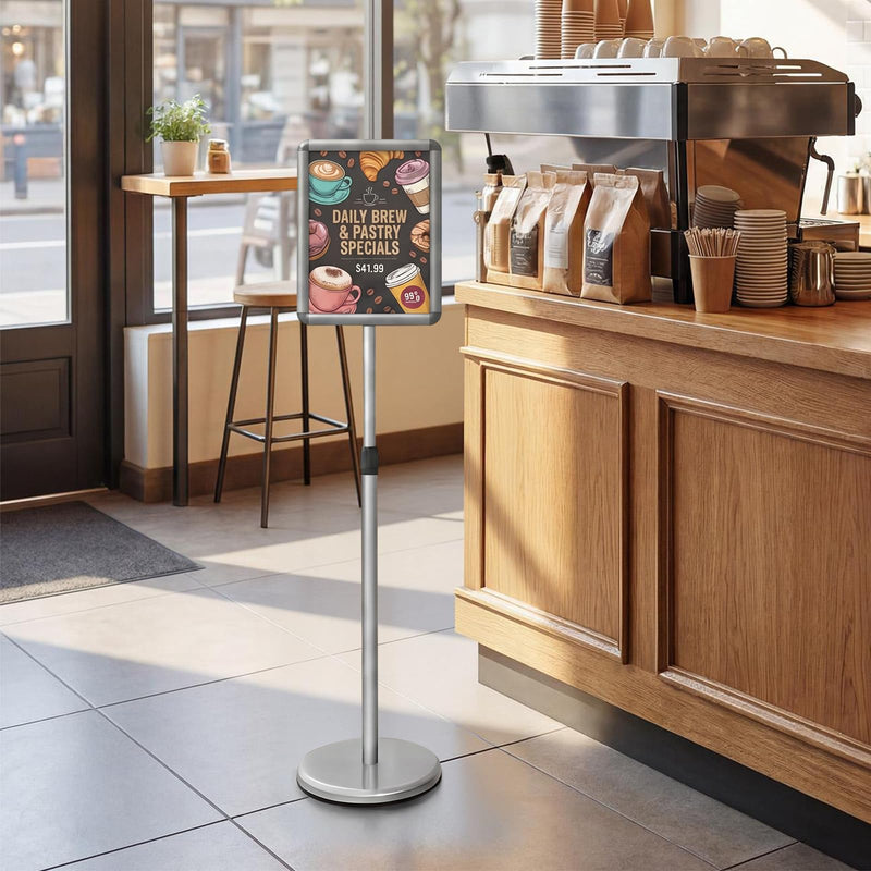 Load image into Gallery viewer, Goplus 8.5 x 11 Inch Sign Holder Stand with Snap-Open Frame & 360° Rotation