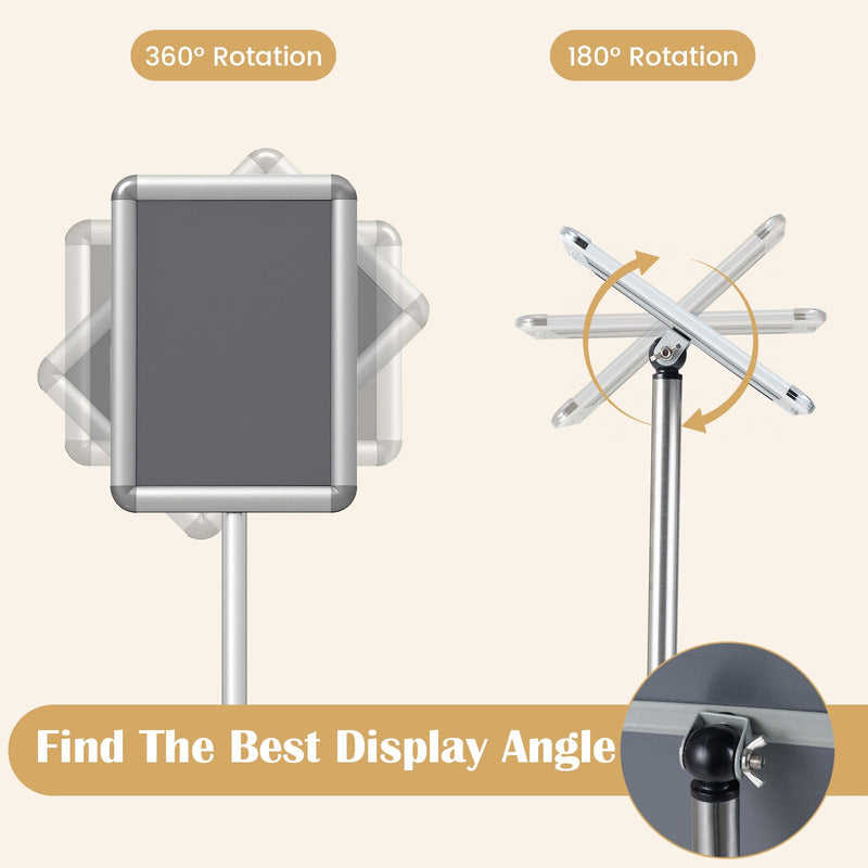 Load image into Gallery viewer, Goplus 8.5 x 11 Inch Sign Holder Stand with Snap-Open Frame & 360° Rotation