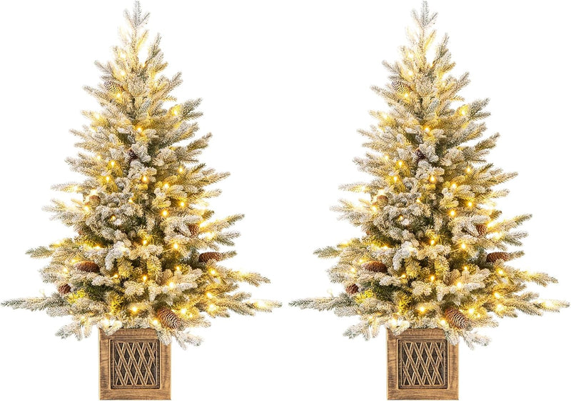 Load image into Gallery viewer, Goplus 4 FT Pre-lit Entrance Christmas Tree with 231 Branch Tips and 100 LED Lights