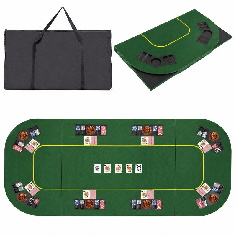 Load image into Gallery viewer, Goplus 79 x 36 Inch Poker Table Top | Foldable 8 Player Texas Holdem Poker Table Topper