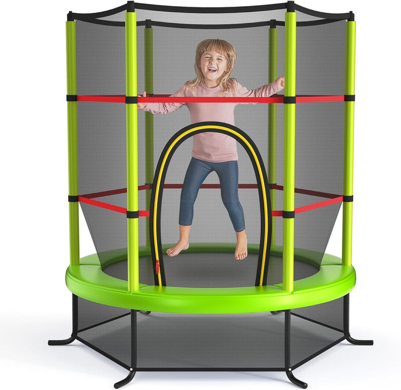 Load image into Gallery viewer, Goplus 55" Trampoline for Kids, 4.6 FT Mini Toddler Trampoline with ASTM Certified, Enclosure Net