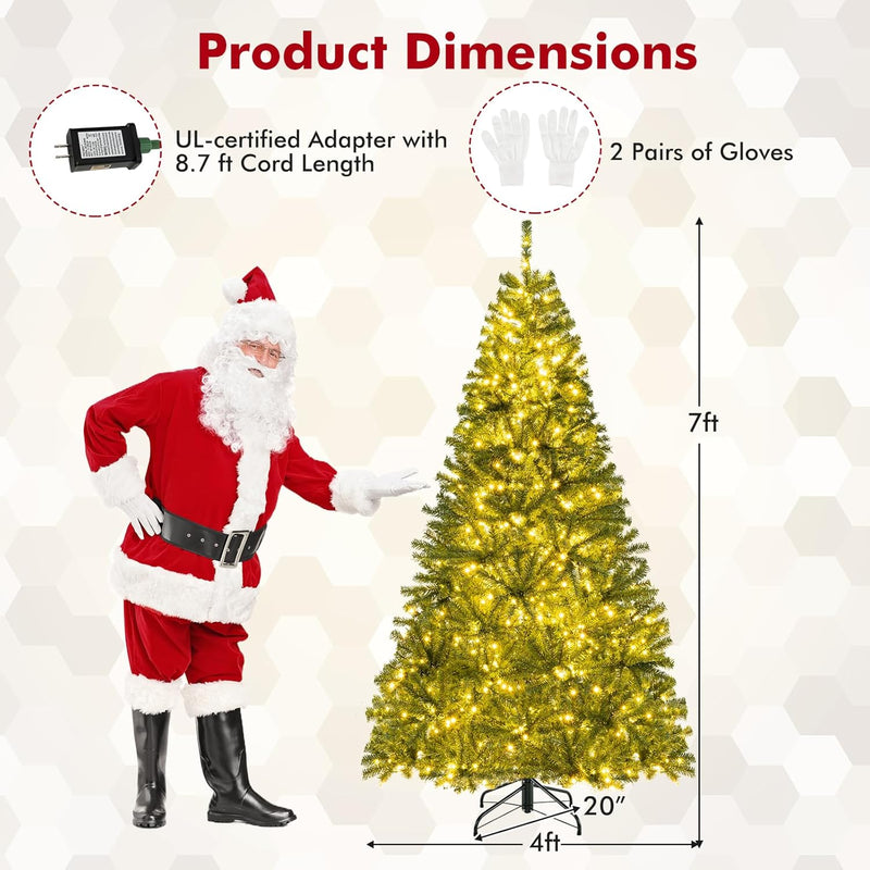 Load image into Gallery viewer, Goplus 6FT | 7FT | 8FT Pre-Lit Remote Control Artificial Christmas Tree with Warm White LED Lights