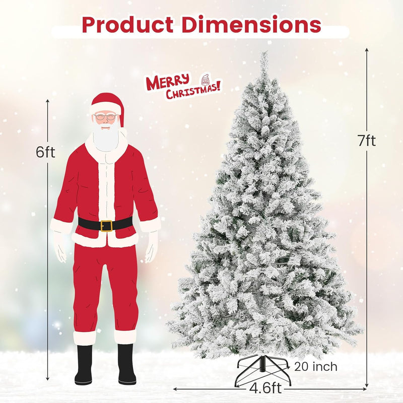 Load image into Gallery viewer, Goplus 3-Minute-Setup Pre-Lit Snow Flocked Christmas Tree Artificial Hinged Xmas Tree