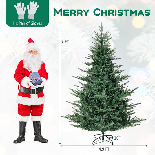 Goplus 6FT / 7FT Pre-Lit Artificial Christmas Tree with PVC & PE Mixed Branch Tips
