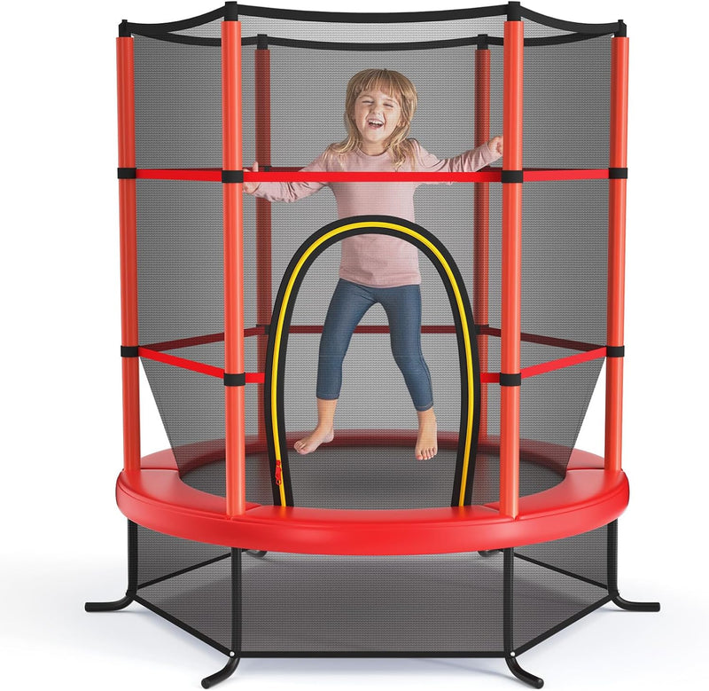 Load image into Gallery viewer, Goplus 55" Trampoline for Kids, 4.6 FT Mini Toddler Trampoline with ASTM Certified, Enclosure Net