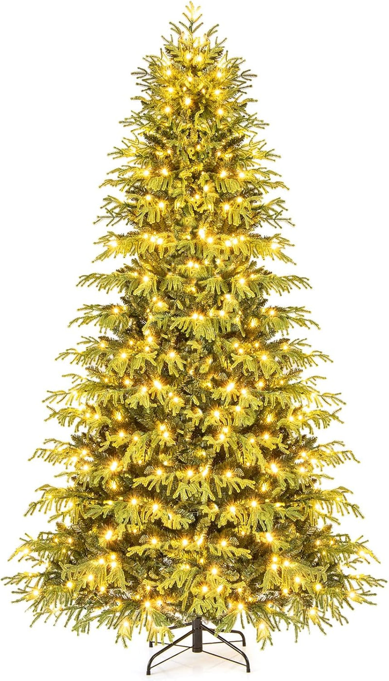 Load image into Gallery viewer, Goplus Pre-Lit Artificial Christmas Tree with PVC & Soft TPE Branch Tips & Foldable Metal Stand