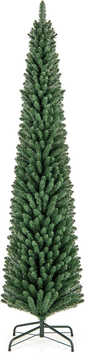 Load image into Gallery viewer, Goplus 5ft / 6ft / 7ft / 8ft Artificial Skinny Xmas Tree with Quick Shape Technology