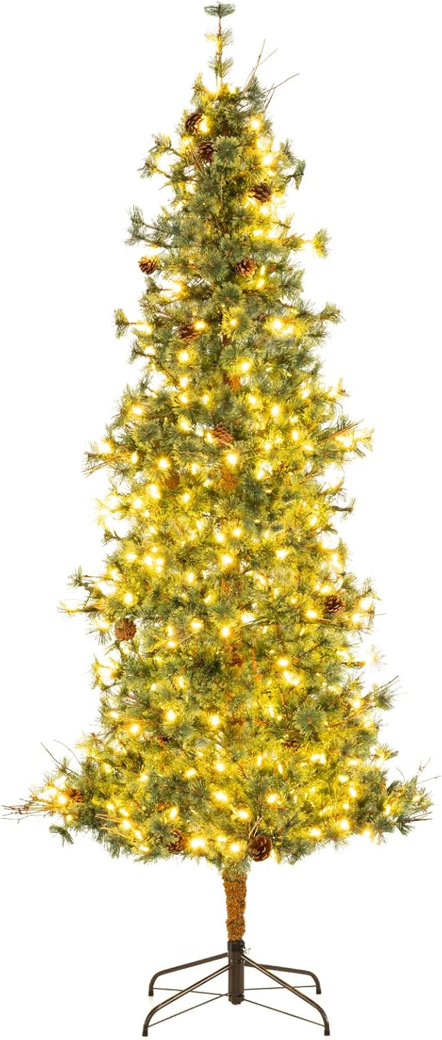 Load image into Gallery viewer, Goplus Cashmere Christmas Tree with Pine Needles LED Lights with Bulb Cover