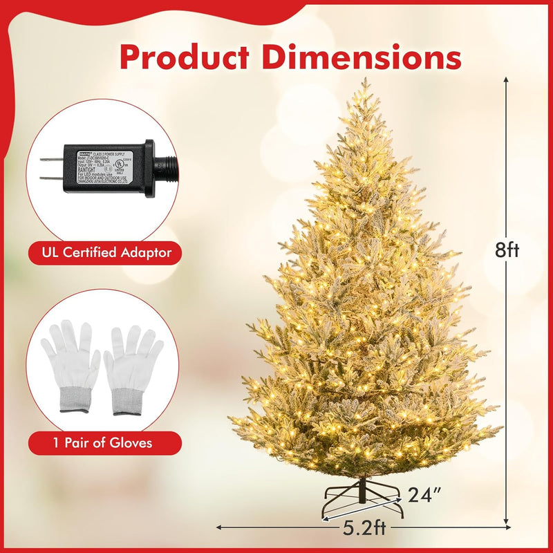 Load image into Gallery viewer, Goplus 6FT / 7FT / 8FT Pre-Lit Snow Flocked Christmas Tree | Holiday Home Office Decoration