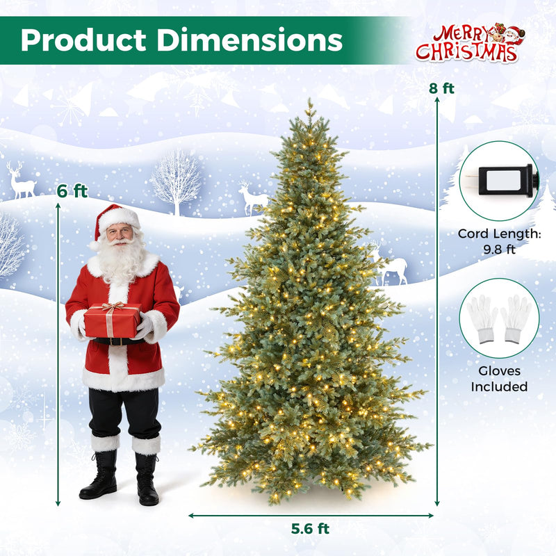 Load image into Gallery viewer, Goplus 5ft/6ft/7ft/8ft Pre-Lit Aspen Christmas Tree Holiday Decoration Tree for Home