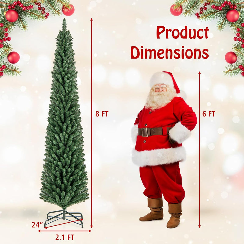 Load image into Gallery viewer, Goplus 5ft / 6ft / 7ft / 8ft Artificial Skinny Xmas Tree with Quick Shape Technology