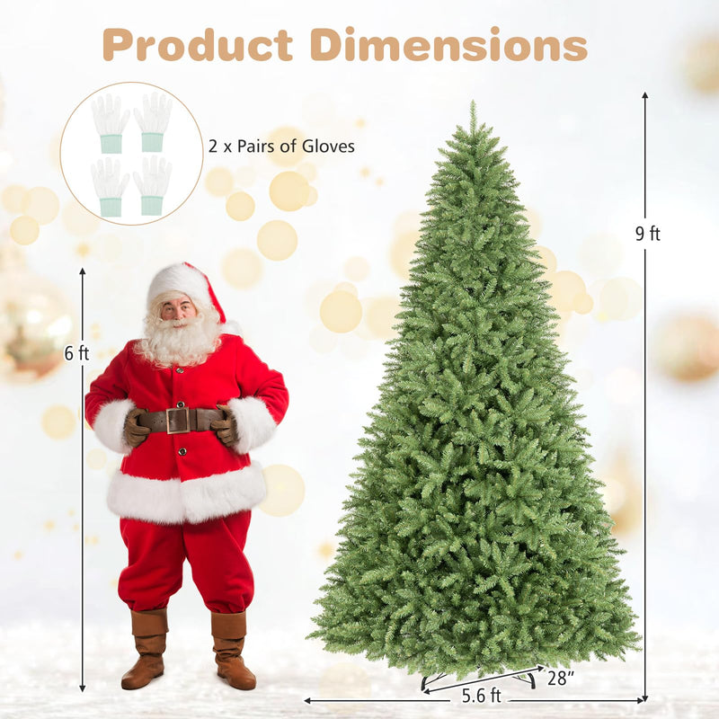 Load image into Gallery viewer, Goplus Artificial Christmas Tree | Unlit Hinged Full Xmas Tree with Folding Metal Stand