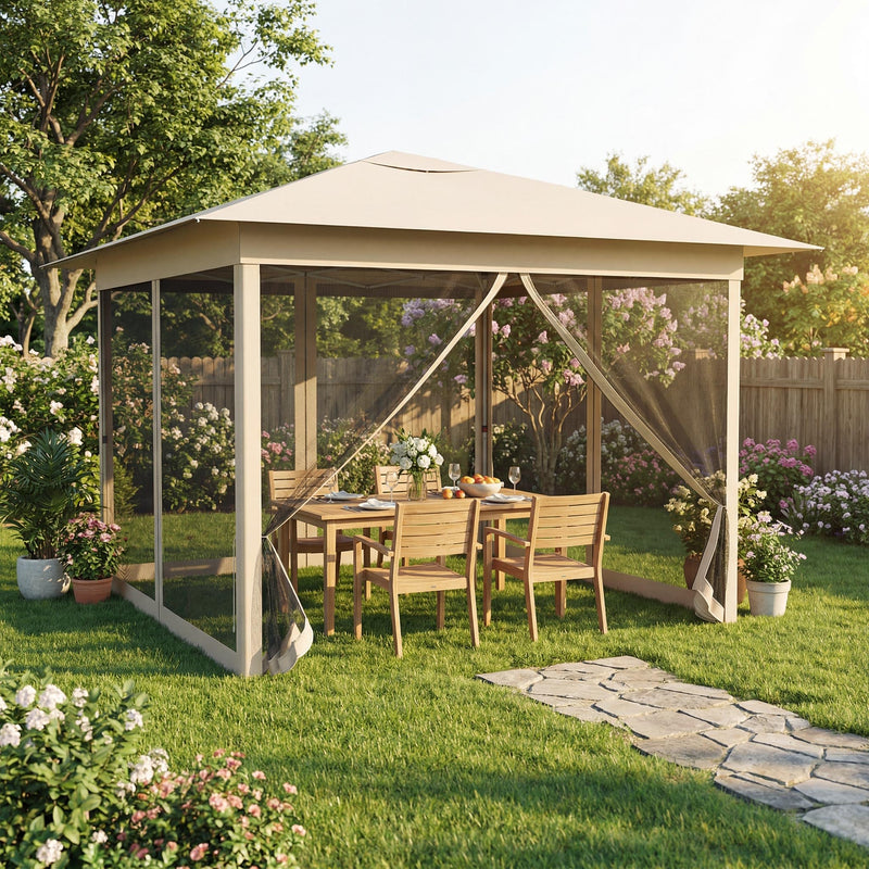 Load image into Gallery viewer, Goplus 11.5 x 11.5 FT Pop-up Gazebo One-Person Easy Setup Canopy Tent with Mesh Screen Netting