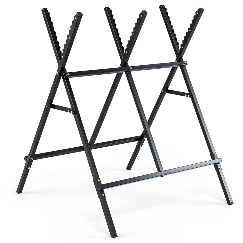 Load image into Gallery viewer, Goplus Adjustable Metal Sawbuck with Anti-Slip Sawteeth and Non-Slip Foot Pads