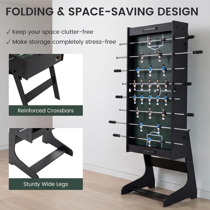 Load image into Gallery viewer, Goplus 48" Folding Foosball Table Full Competition Size Soccer Table for Adults Family Night