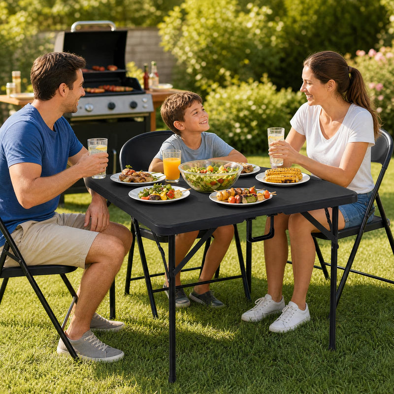 Load image into Gallery viewer, Goplus 34” Folding Table | Square Foldable Card Table for Indoor Outdoor Use