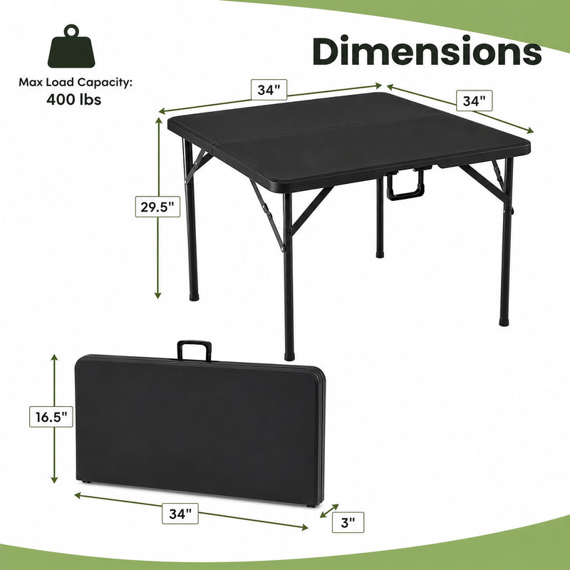 Load image into Gallery viewer, Goplus 34” Folding Table | Square Foldable Card Table for Indoor Outdoor Use