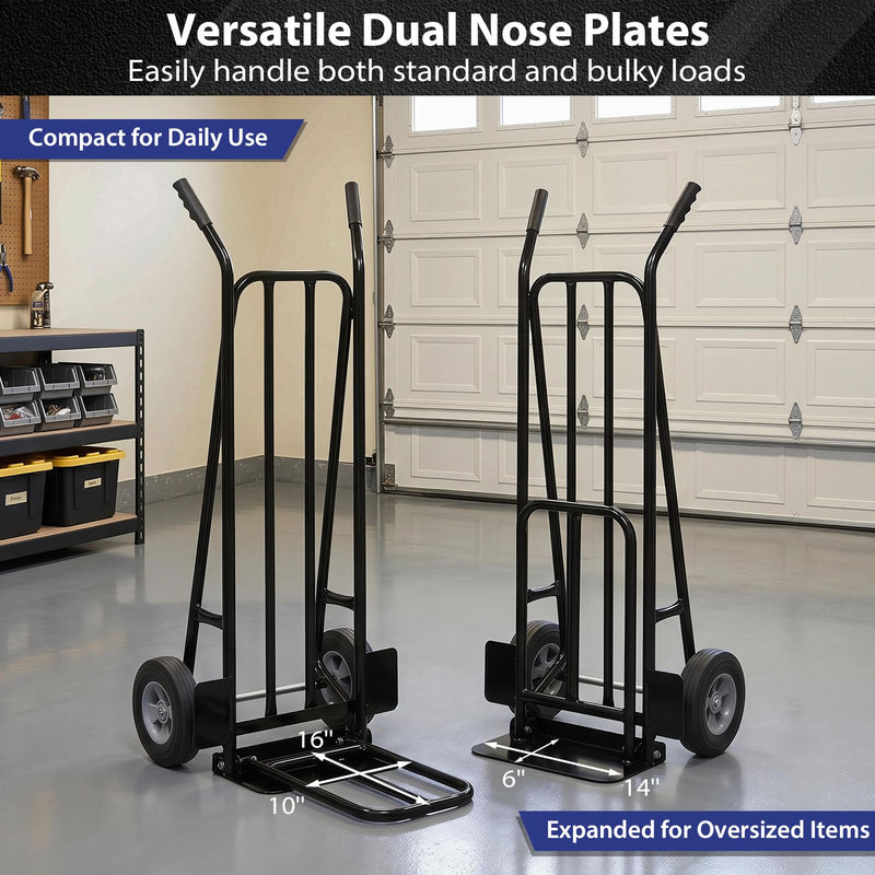 Load image into Gallery viewer, Goplus Hand Truck Dolly Heavy Duty Metal Moving Dolly Cart with Dual Foldable Nose Plates