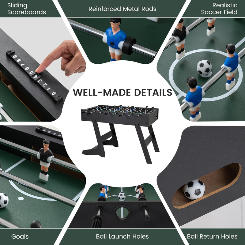 Load image into Gallery viewer, Goplus 48" Folding Foosball Table Full Competition Size Soccer Table for Adults Family Night