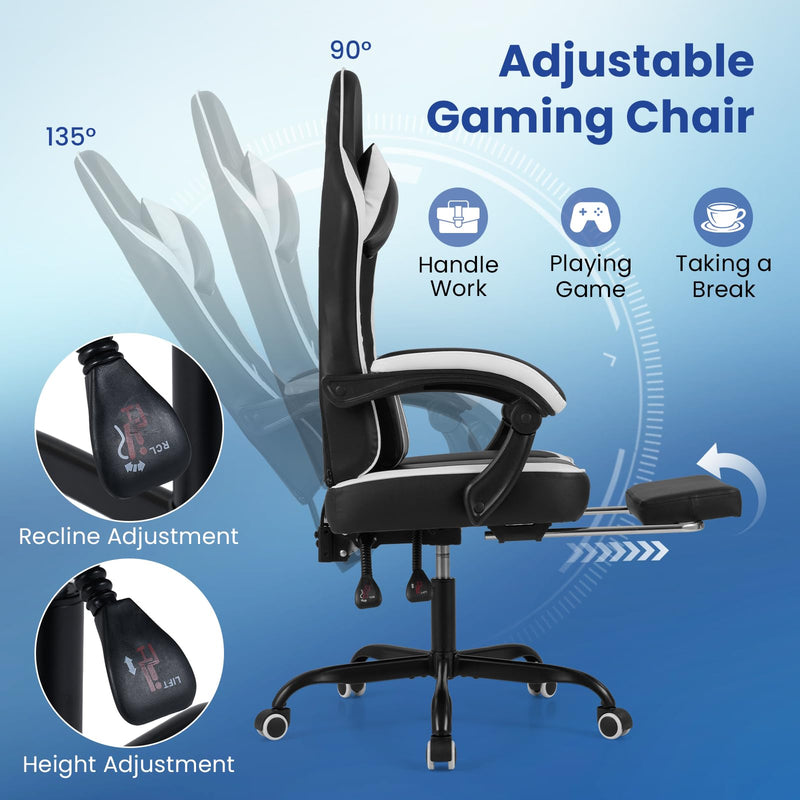 Load image into Gallery viewer, Goplus Ergonomic Computer Chair with Footrest Lumbar Support Linkage Armrests