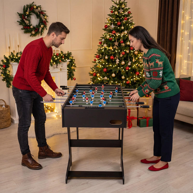 Load image into Gallery viewer, Goplus 48" Folding Foosball Table Full Competition Size Soccer Table for Adults Family Night