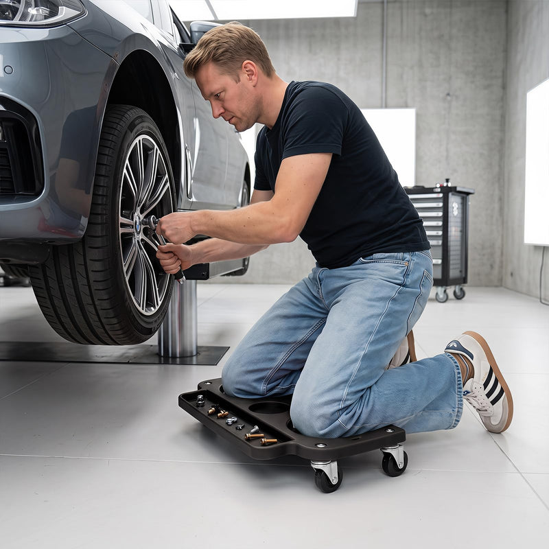Load image into Gallery viewer, Goplus Rolling Knee Creeper with 360° Swivel Casters | Lightweight Kneeling Pads w/Foam Cushions & Built-in Tool Trays