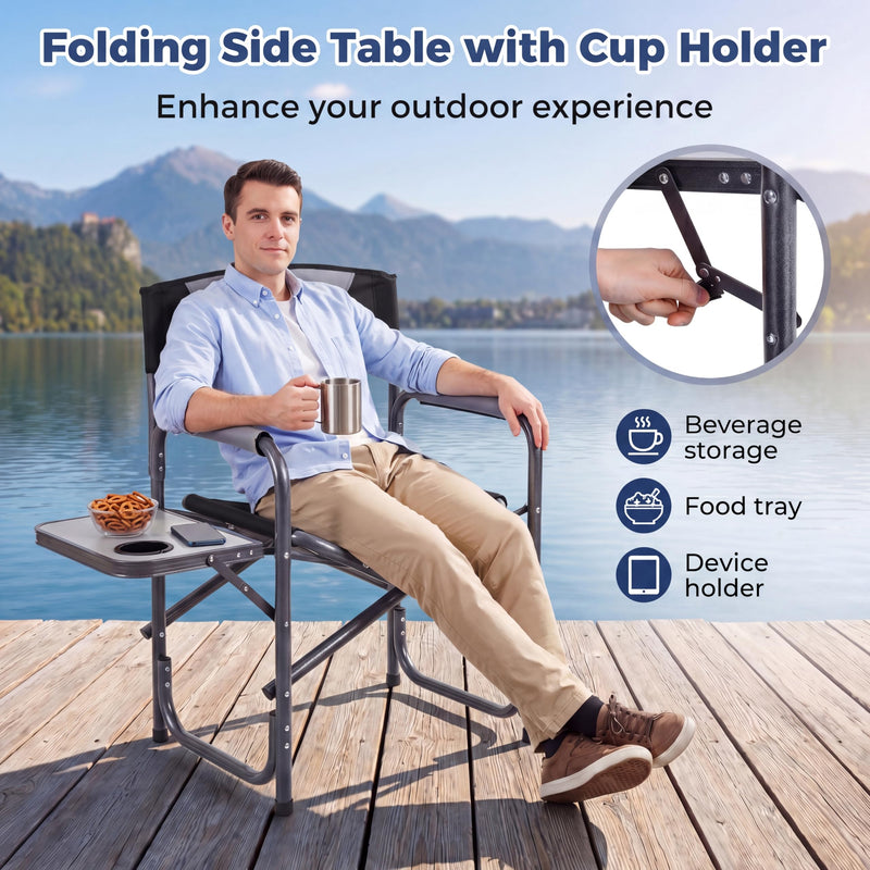 Load image into Gallery viewer, Goplus Folding Camping Chair Lightweight Directors Lawn Chair | Max Load 400LBS
