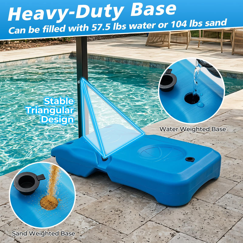 Load image into Gallery viewer, Goplus Pool Basketball Hoop | Height Basketball Goal with 32" Shatterproof Backboard