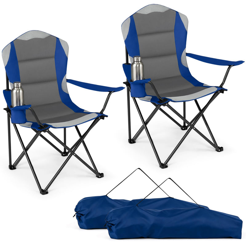 Load image into Gallery viewer, Goplus 2 Pack Folding Camping Chairs | 330LBS Capacity for Adult Fishing Lawn Beach