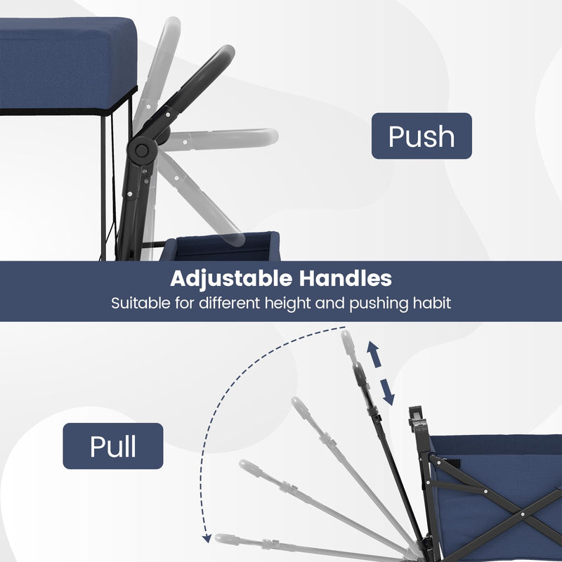 Load image into Gallery viewer, Goplus Collapsible Wagon w/Canopy Adjustable Handles & Detachable Storage Bag