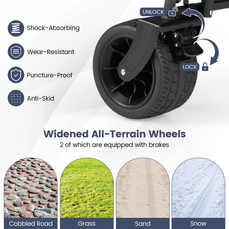 Load image into Gallery viewer, Goplus Collapsible Wagon w/Canopy Adjustable Handles & Detachable Storage Bag