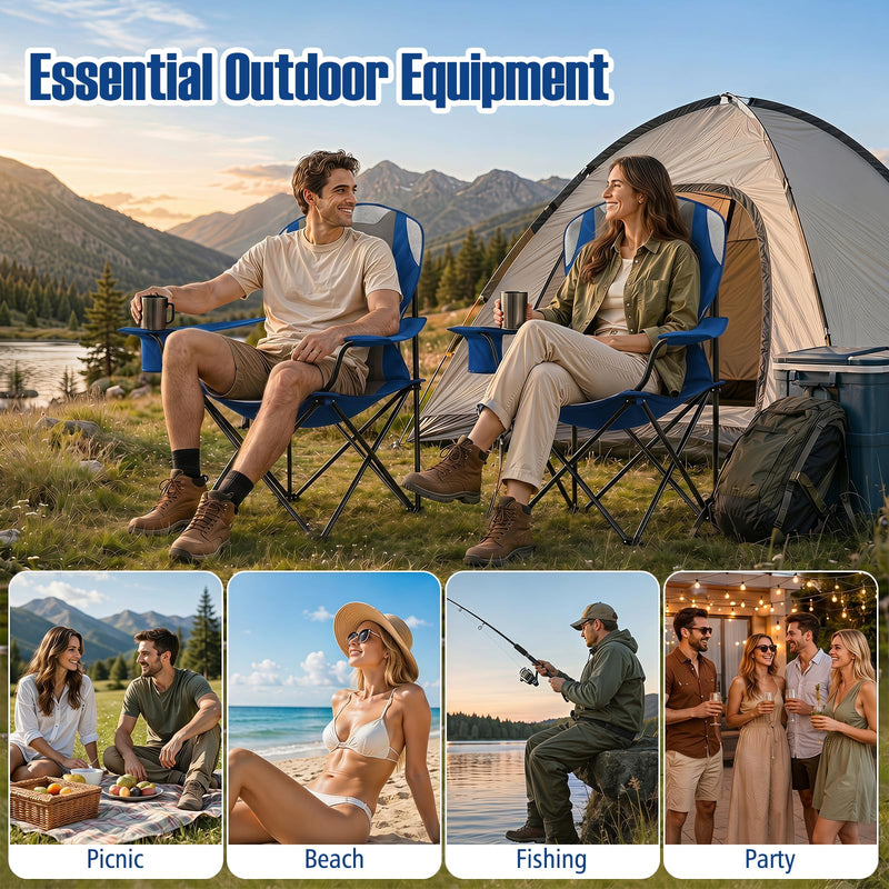 Load image into Gallery viewer, Goplus 2 Pack Folding Camping Chairs | 330LBS Capacity for Adult Fishing Lawn Beach