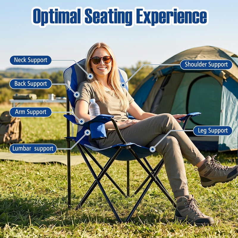 Load image into Gallery viewer, Goplus 2 Pack Folding Camping Chairs | 330LBS Capacity for Adult Fishing Lawn Beach