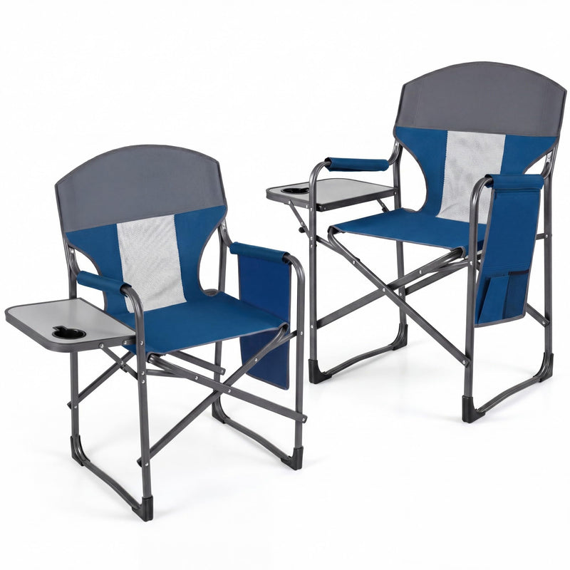 Load image into Gallery viewer, Goplus Folding Camping Chair| Lightweight Directors Lawn Chair w/Side Table