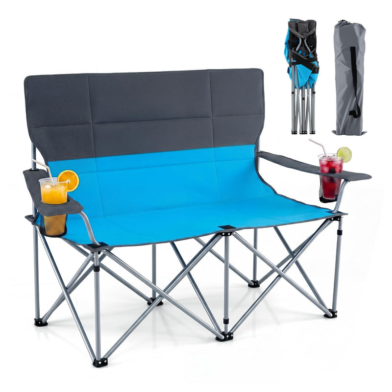 Load image into Gallery viewer, Goplus Double Camping Chair Folding Camping Couch
