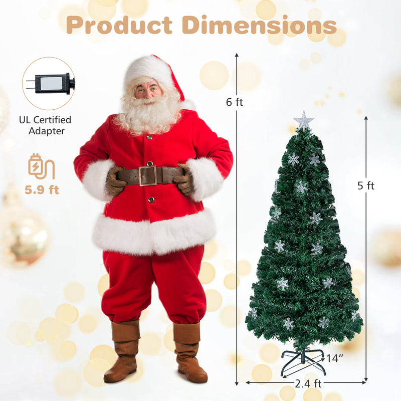 Load image into Gallery viewer, Goplus Pre-Lit Fiber Optic Artificial Christmas Tree