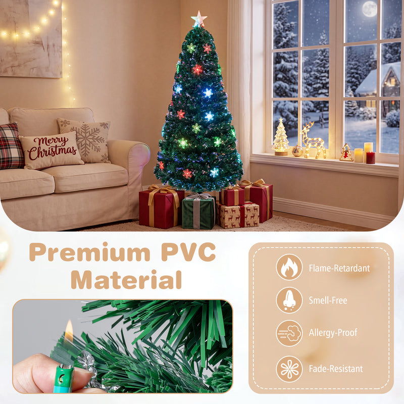 Load image into Gallery viewer, Goplus Pre-Lit Fiber Optic Artificial Christmas Tree