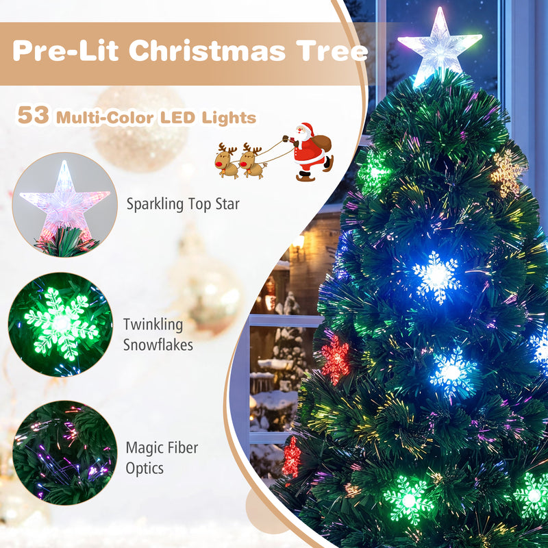 Load image into Gallery viewer, Goplus Pre-Lit Fiber Optic Artificial Christmas Tree